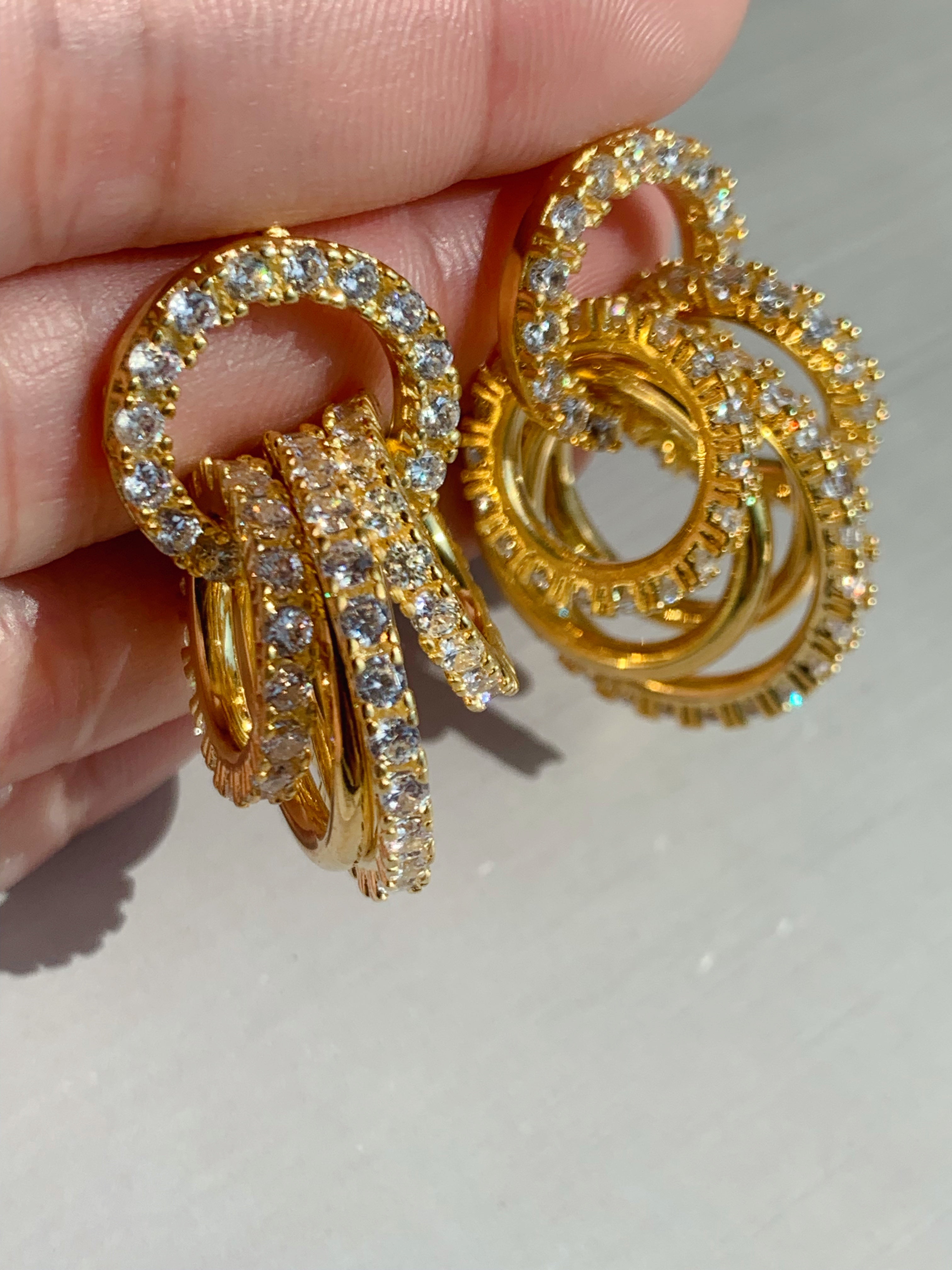 Luxury Gold Halo Hoop Earrings