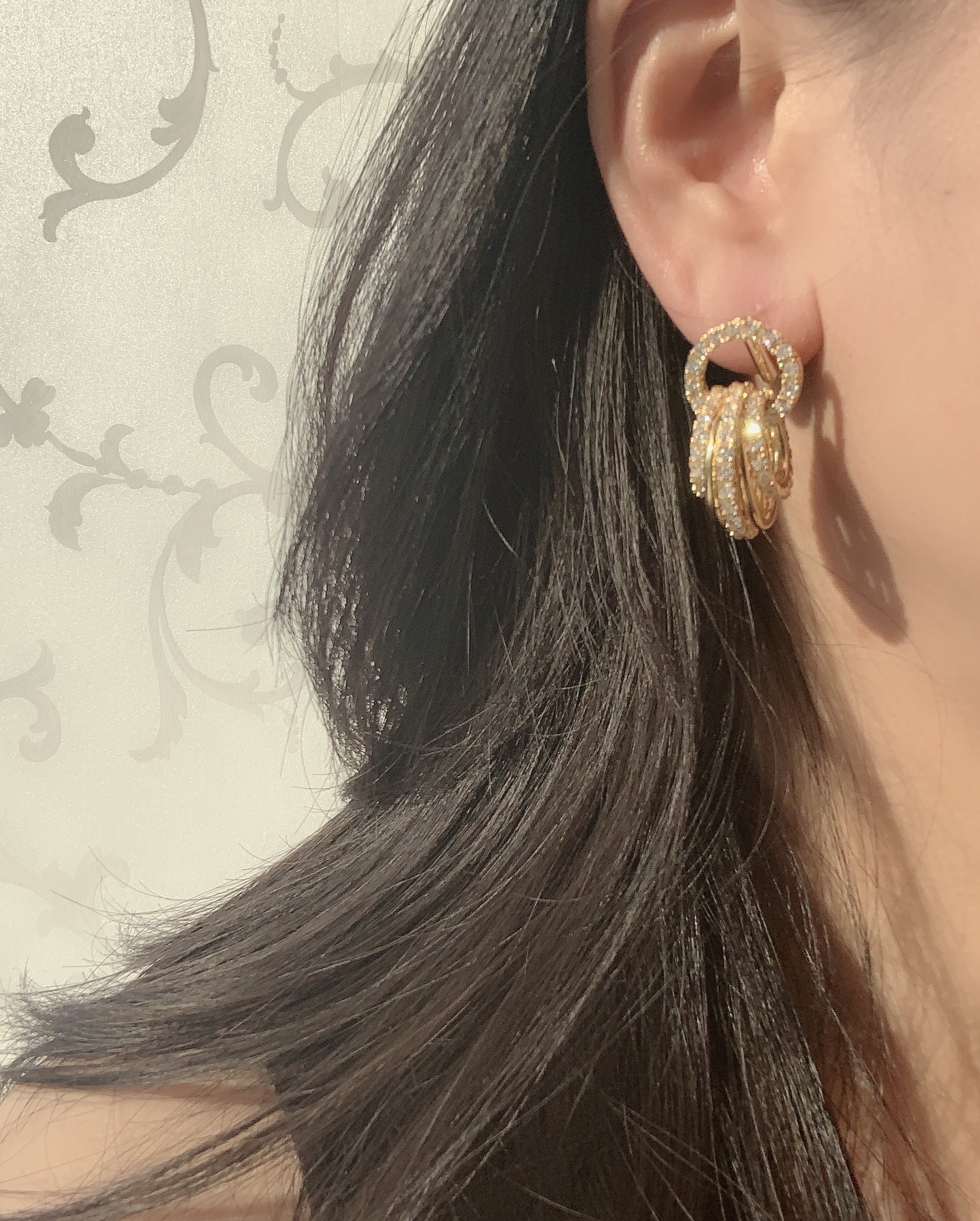 Luxury Gold Halo Hoop Earrings